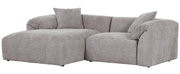Graues Ecksofa mit Ottomane links, Vorderansicht