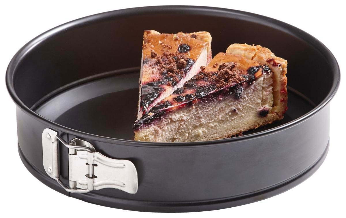 Springform 26 cm mit einem Stück Kuchen, seitliche Perspektive