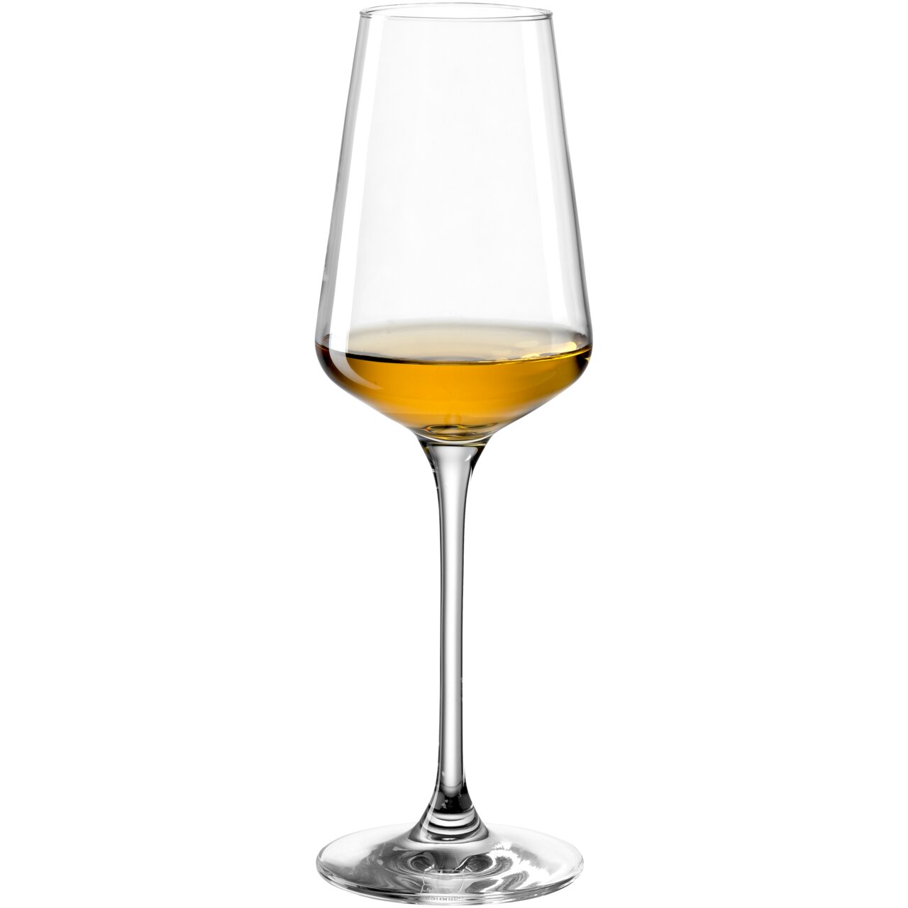 Digestifglas mit 220ml Fassungsvermögen, gefüllt mit einem goldenen Getränk, seitliche Ansicht