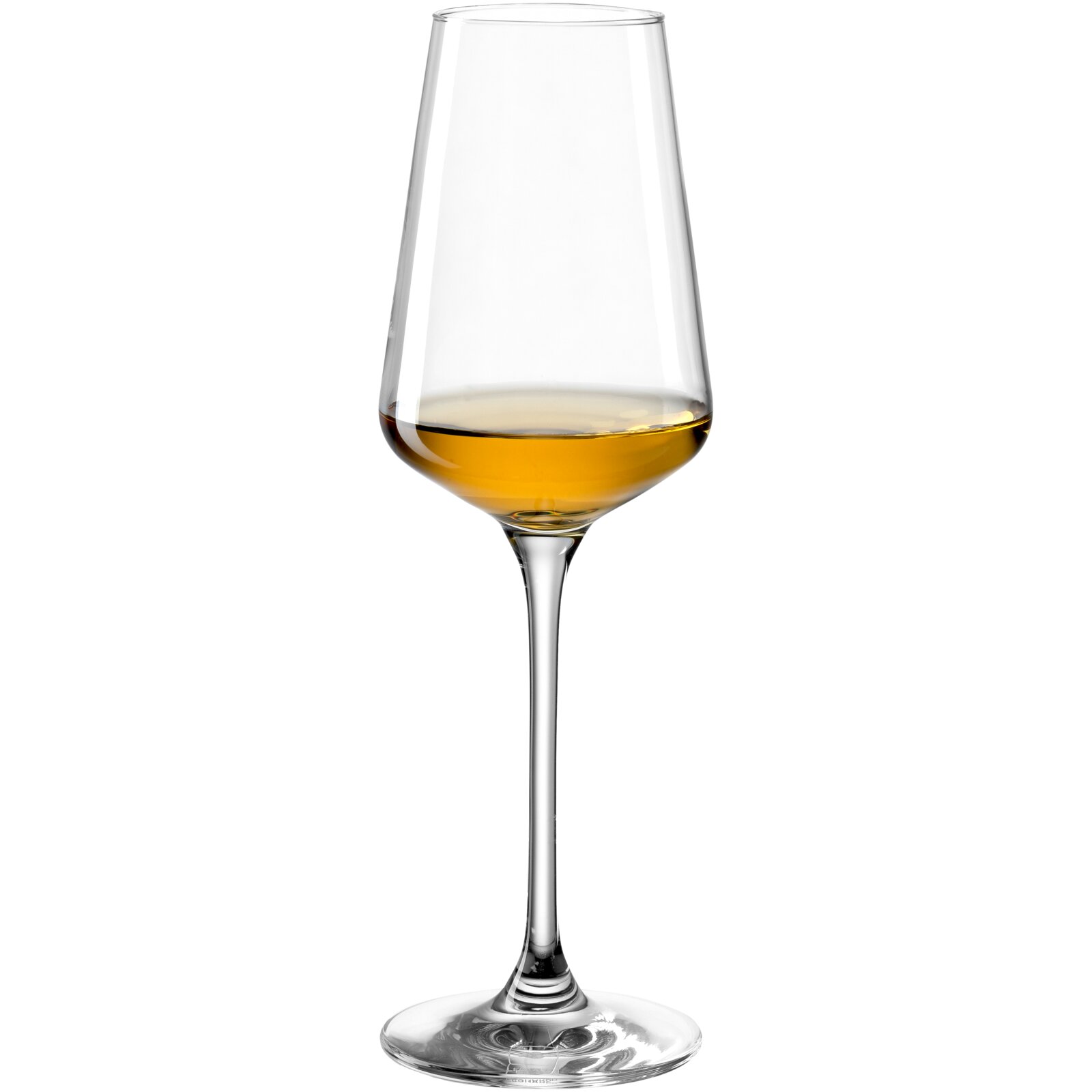 Digestifglas mit 220ml Fassungsvermögen, gefüllt mit einem goldenen Getränk, seitliche Ansicht
