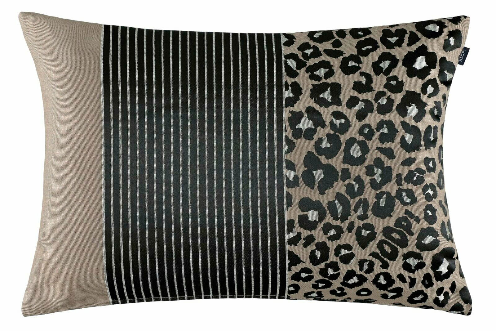 Zierkissenhülle 40x60 cm mit Streifen- und Leopardenmuster, Vorderansicht