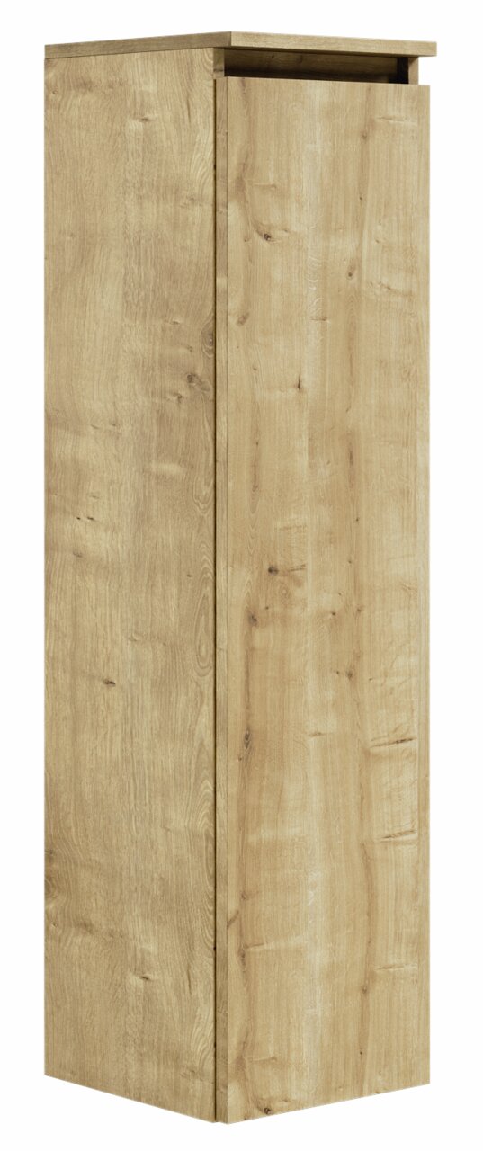 Hochschrank in Holzoptik, seitliche Perspektive