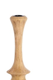 Holz-Kerzenständer in natürlicher Holzoptik, seitliche Perspektive