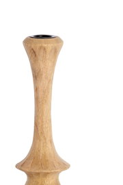 Holz-Kerzenständer in natürlicher Holzoptik, seitliche Perspektive