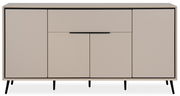 Modernes Sideboard in Beige mit schwarzen Beinen, Frontalansicht
