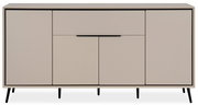 Modernes Sideboard in Beige mit schwarzen Beinen, Frontalansicht