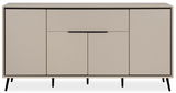 Modernes Sideboard in Beige mit schwarzen Beinen, Frontalansicht