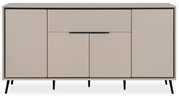 Modernes Sideboard in Beige mit schwarzen Beinen, Frontalansicht