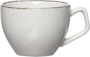 Beige Espressotasse Casa 80ml mit Henkel, seitliche Perspektive