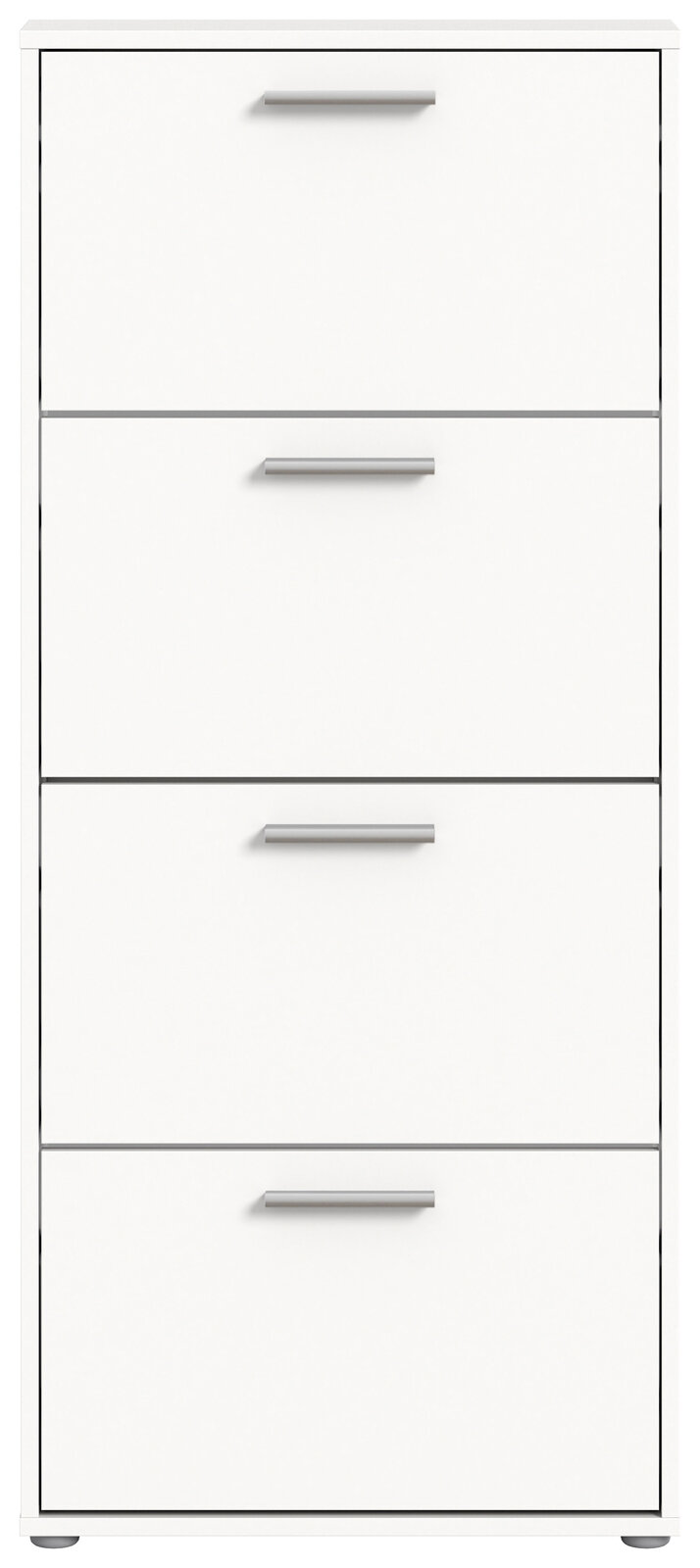 Schuhkipper mit vier Klappen in Weiß, frontale Ansicht