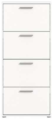 Schuhkipper mit vier Klappen in Weiß, frontale Ansicht