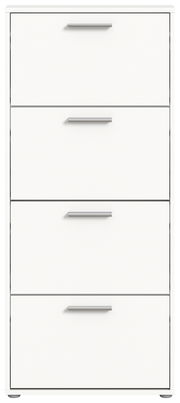 Schuhkipper mit vier Klappen in Weiß, frontale Ansicht