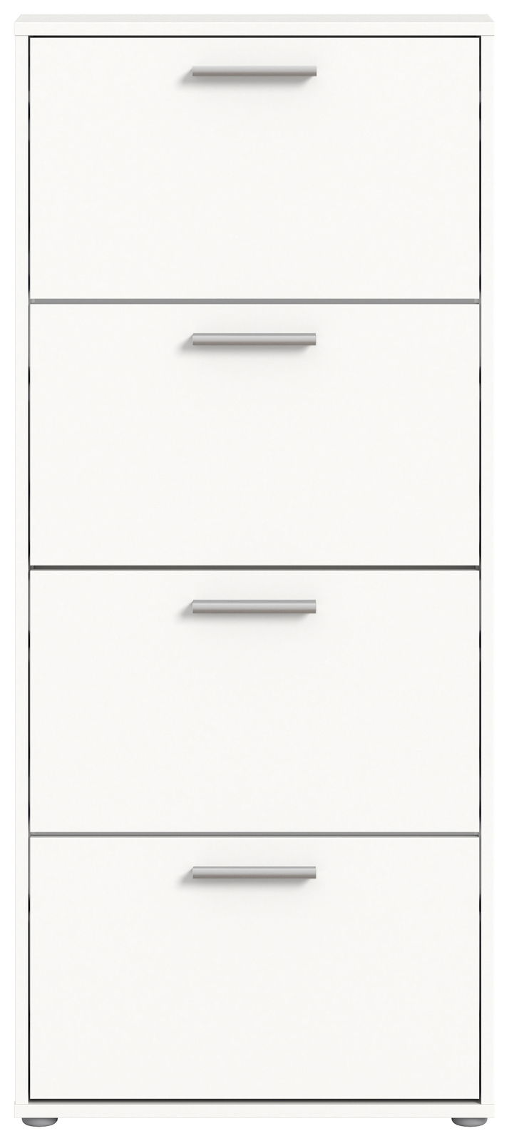 Schuhkipper mit vier Klappen in Weiß, frontale Ansicht