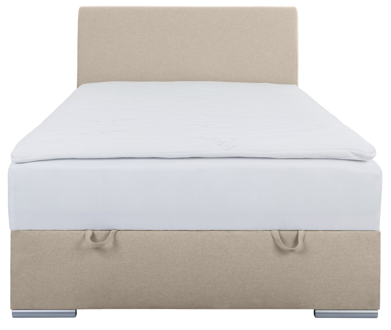 Boxbett 120 in beige, Frontalansicht