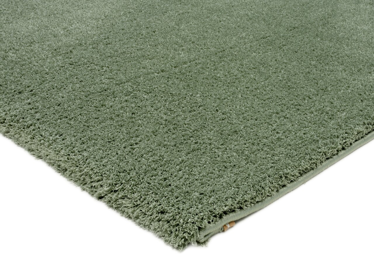 Grüner Teppich Soft Dream, Nahaufnahme aus der Ecke, ca. 80x200cm