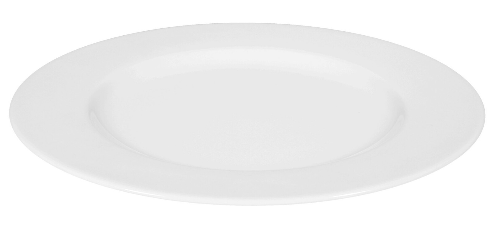 Weißer Speiseteller Rondo/Liane 27cm, seitliche Perspektive