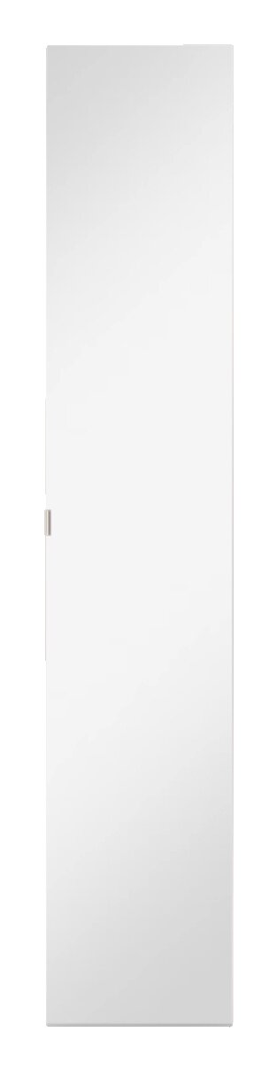 Volledige lichaamsspiegel in de vorm van een deur, gezien van voren, met een strak ontwerp en een rechthoekige vorm.