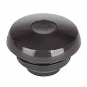 Schwarzer Deckel einer Isolierkanne von oben betrachtet, mit dem Logo 'emsa' in der Mitte.