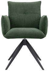 Grüner Armlehnstuhl mit modernem Design, Vorderansicht