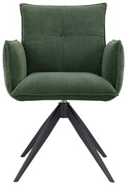 Grüner Armlehnstuhl mit modernem Design, Vorderansicht