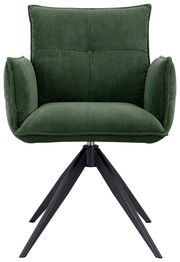 Grüner Armlehnstuhl mit modernem Design, Vorderansicht