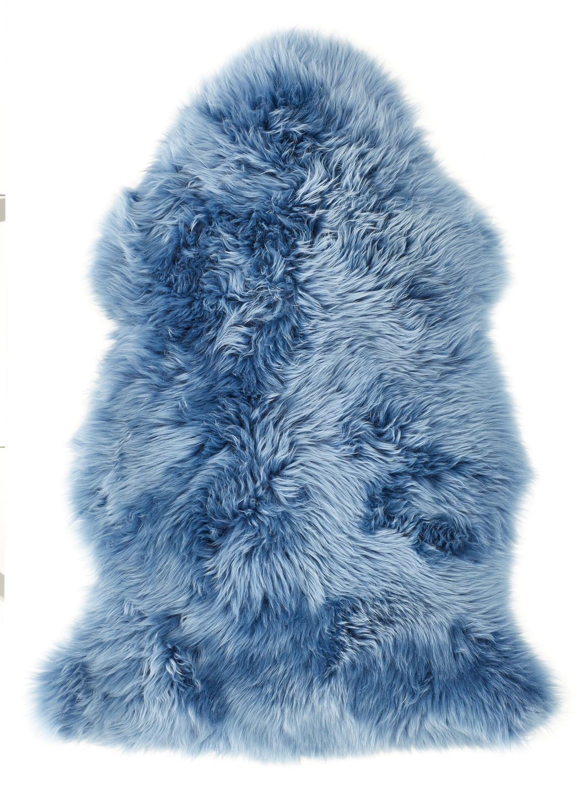 Luxor living Schaffell FELLE Blaues Schaffell aus der Vogelperspektive, 85 cm lang, flauschig und luxuriös.
