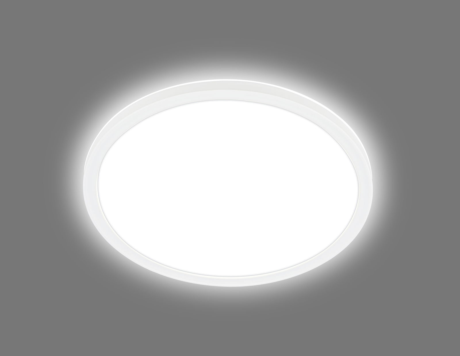 Runde LED-Deckenleuchte mit Bewegungssensor, Ansicht von unten