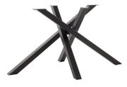 Schwarzes, modernes Tischgestell aus Metall in X-Form, seitliche Perspektive