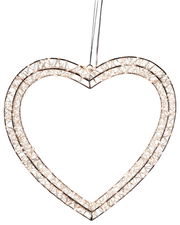 LED-Metallherz in Herzform, 38x3,5cm, mit warmweißen Lichtern, frontal aufgenommen