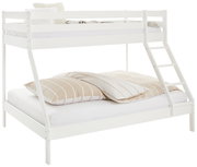 Weißes Etagenbett mit Leiter, seitliche Perspektive