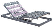 Verstellbarer Systemrahmen 140x200 mit flexiblen Tellerelementen, seitliche Perspektive