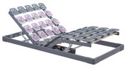 Verstellbarer Systemrahmen 140x200 mit flexiblen Tellerelementen, seitliche Perspektive