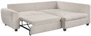 Beige Ecksofa mit ausziehbarem Bett, Perspektive von vorne links