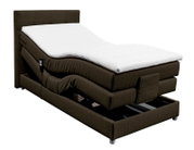 Boxspringbett mit verstellbarem Kopfteil, seitliche Perspektive
