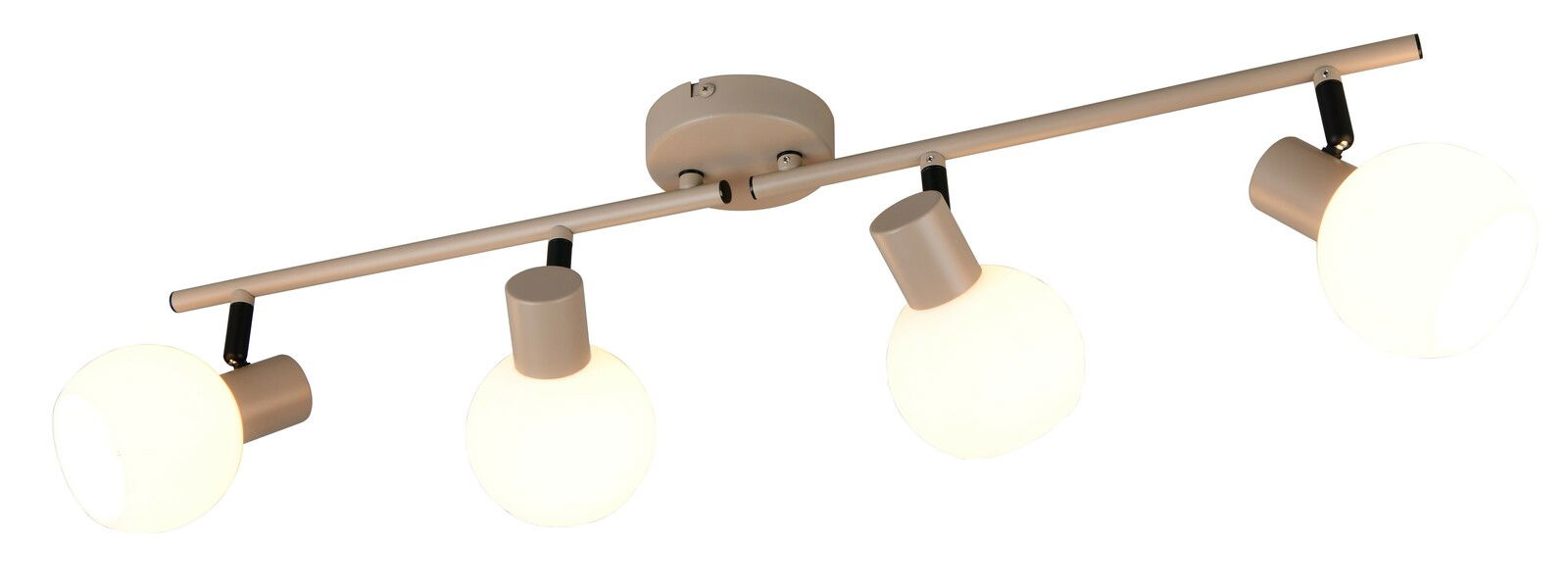 Deckenstrahler mit vier verstellbaren Leuchten, seitliche Perspektive