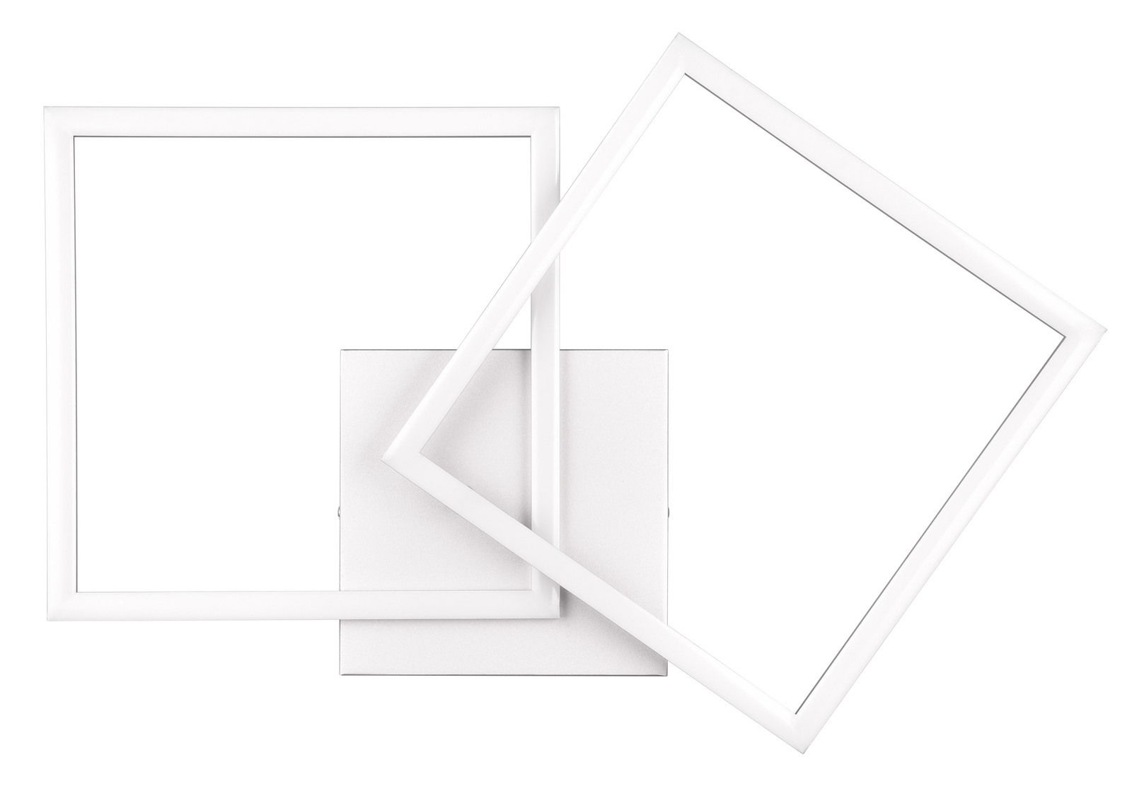 Moderne Deckenleuchte Trail mit zwei überlappenden quadratischen Rahmen, Ansicht von oben.