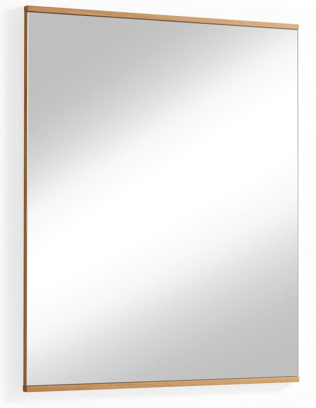 VOSS Spiegel LOVENO Rechteckiger Wandspiegel mit schmalem Holzrahmen, seitliche Perspektive