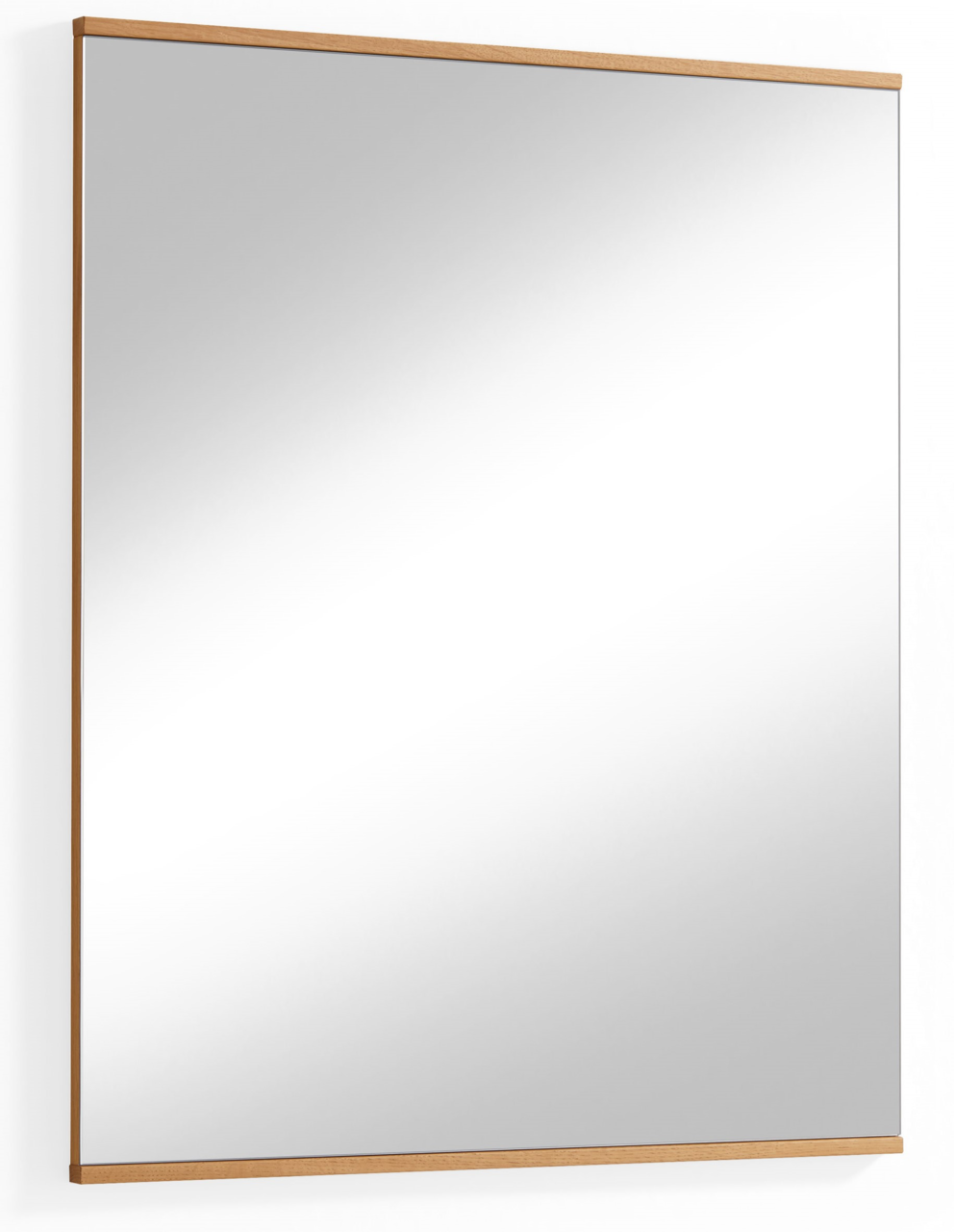 VOSS Spiegel LOVENO Rechteckiger Wandspiegel mit schmalem Holzrahmen, seitliche Perspektive