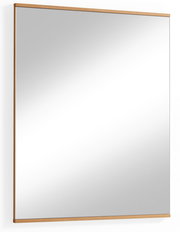 Rechteckiger Wandspiegel mit schmalem Holzrahmen, seitliche Perspektive