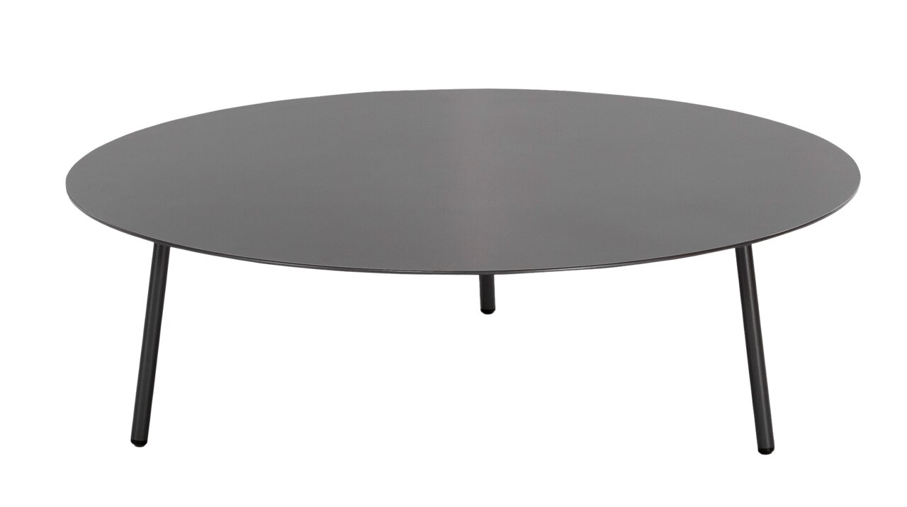 Niehoff-Garden Loungetisch VALENCIA Ronde salontafel met zwart tafelblad en drie slanke poten, zijaanzicht
