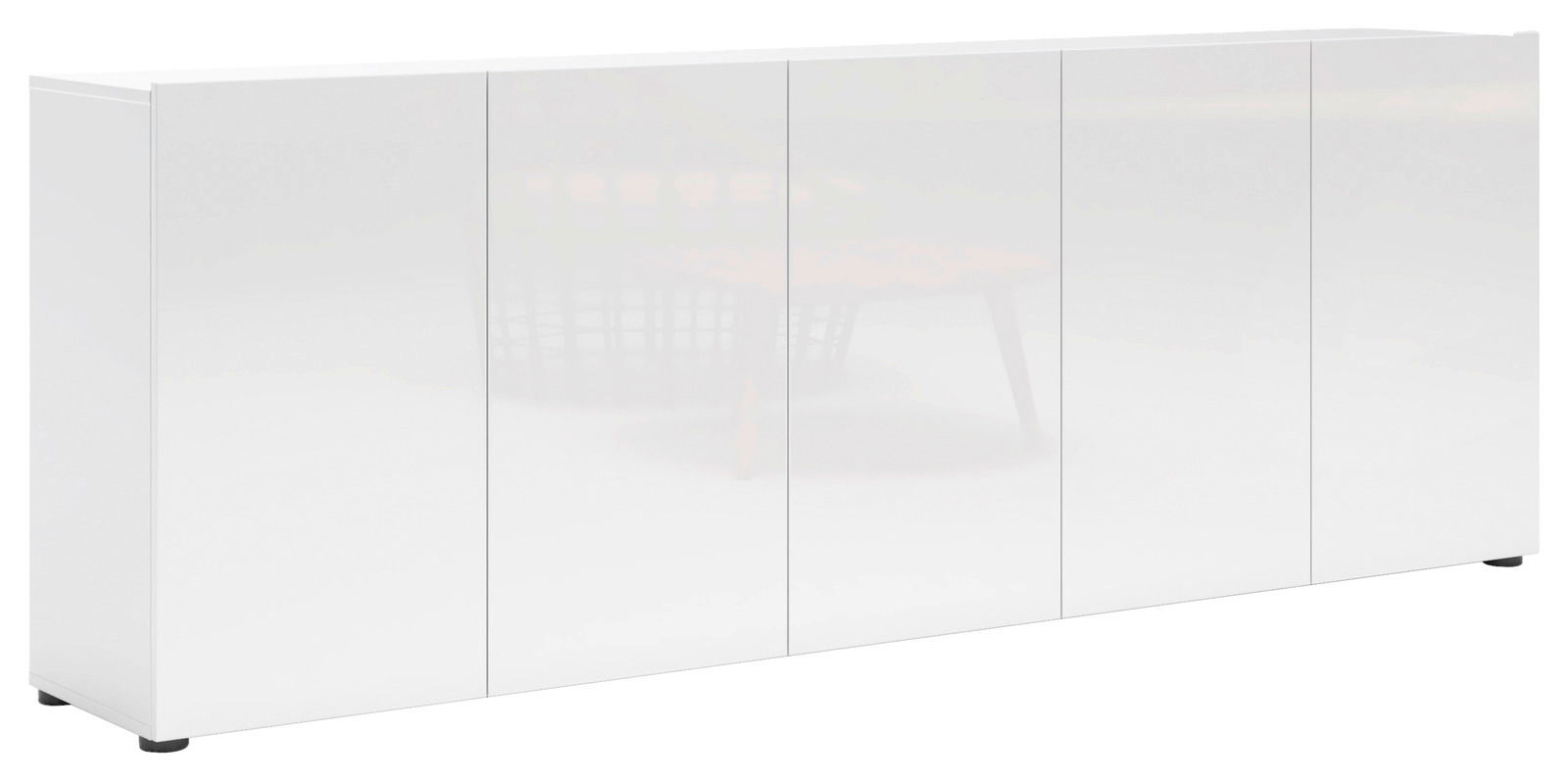 XORA XL-dressoir MISTER LORD Weißes XL-Sideboard mit fünf Türen, seitliche Perspektive