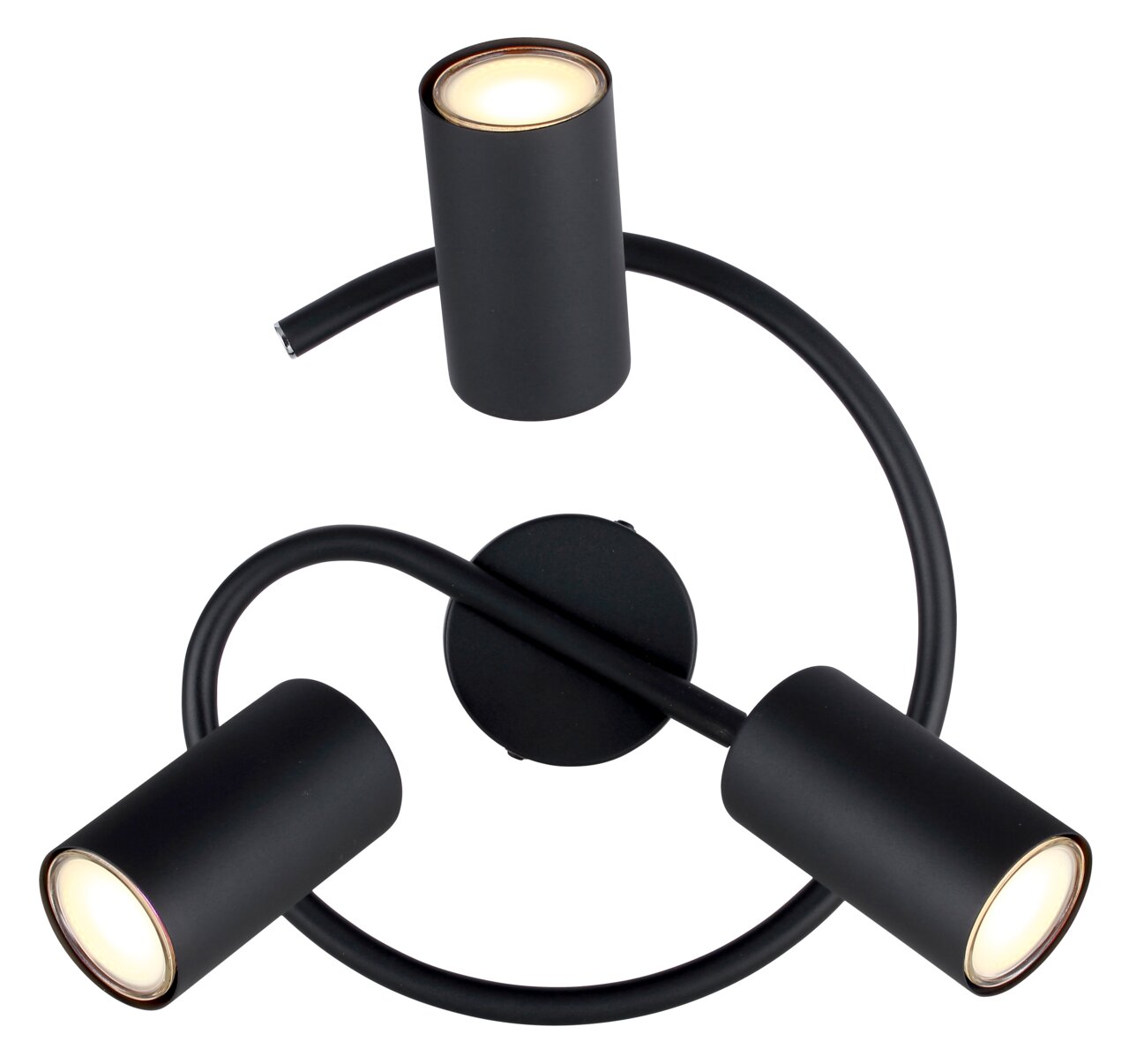 Dreiflammiger schwarzer Strahler aus der Vogelperspektive