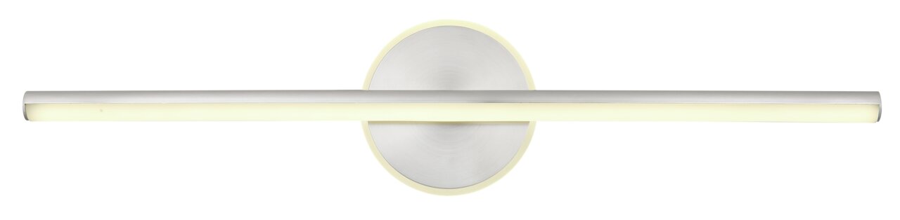 Moderne Wandleuchte PEPE in Edelstahloptik, frontal abgebildet