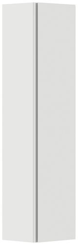 Weißer Hänge-Garderobenschrank mit einer Tür, frontal betrachtet.