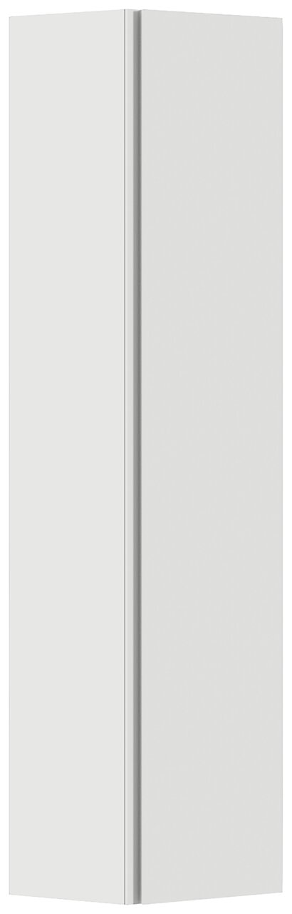Weißer Hänge-Garderobenschrank mit einer Tür, frontal betrachtet.