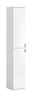 MID.YOU Hochschrank PROJEKT X Weißer Hochschrank mit zwei Türen, seitliche Perspektive