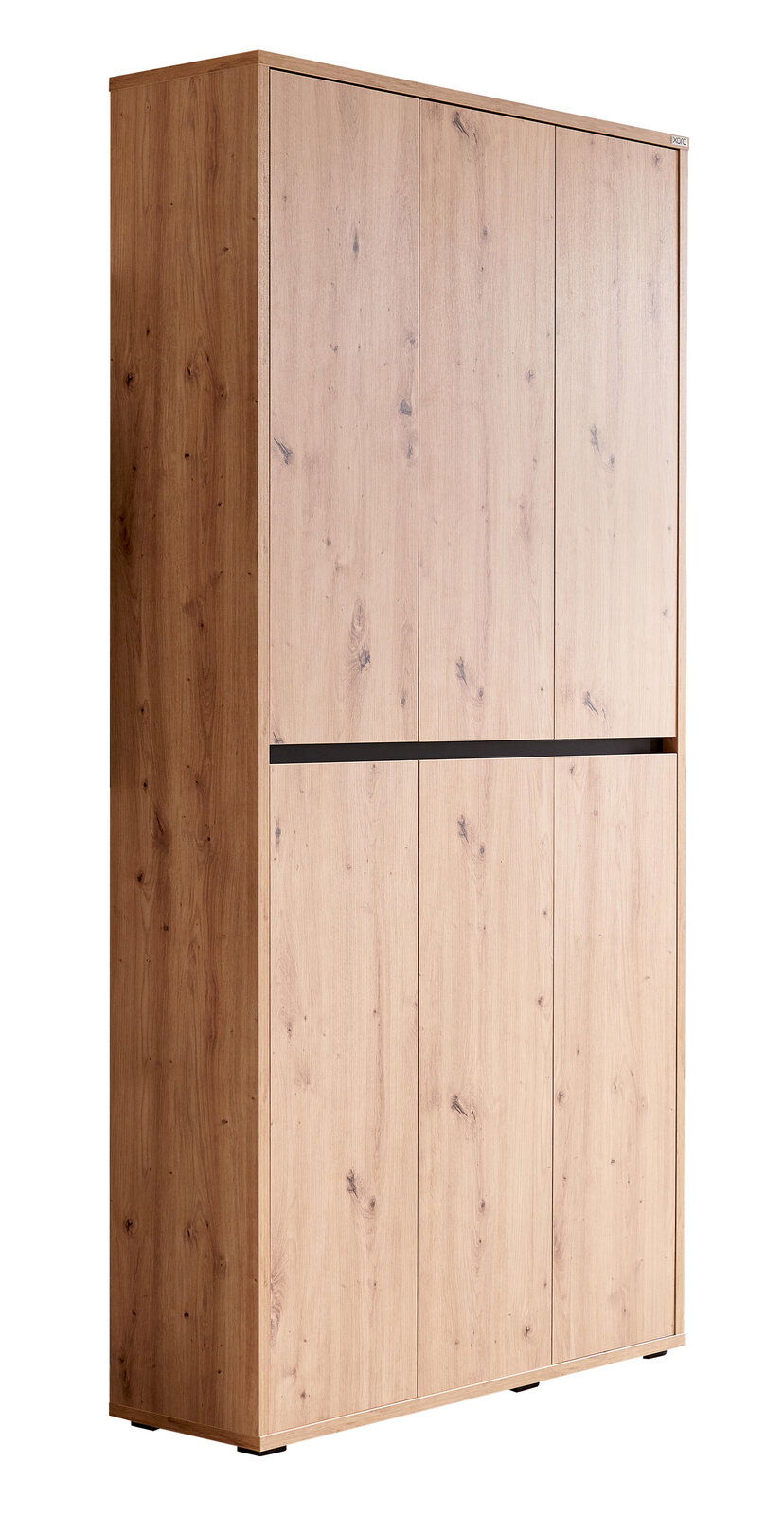 XORA XXL-schoenen-/multifunctionele kast LIV-ARTISAN XXL-Schuh- und Mehrzweckschrank aus Holz in seitlicher Perspektive