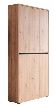 XXL-Schuh- und Mehrzweckschrank aus Holz in seitlicher Perspektive