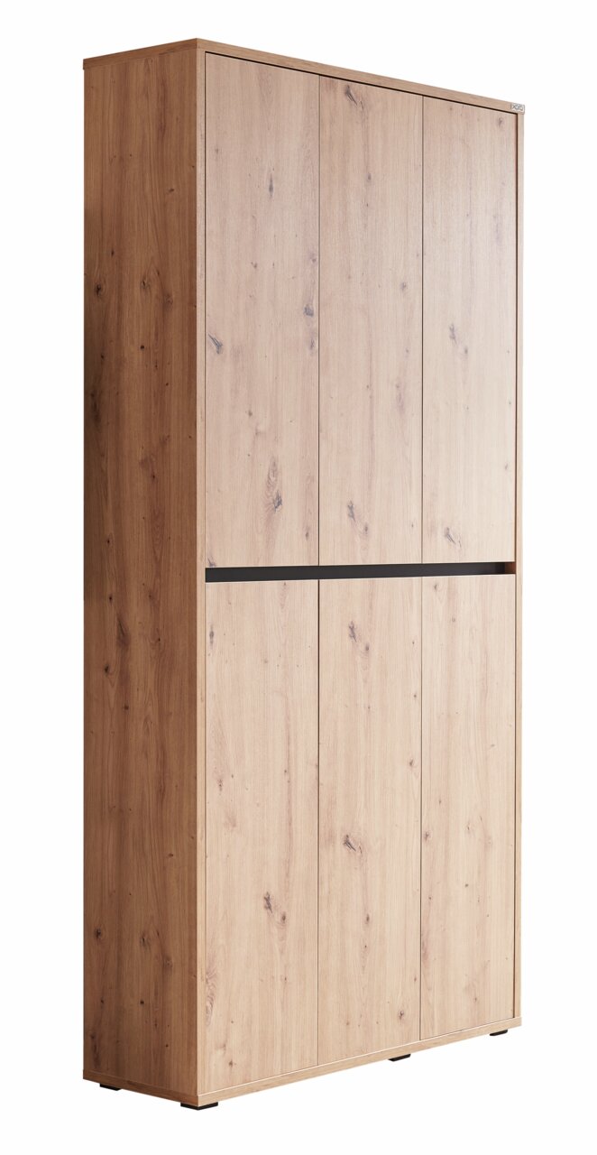 XORA XXL-schoenen-/multifunctionele kast LIV-ARTISAN XXL-schoenen- en multifunctionele kast van hout, gezien vanaf de zijkant