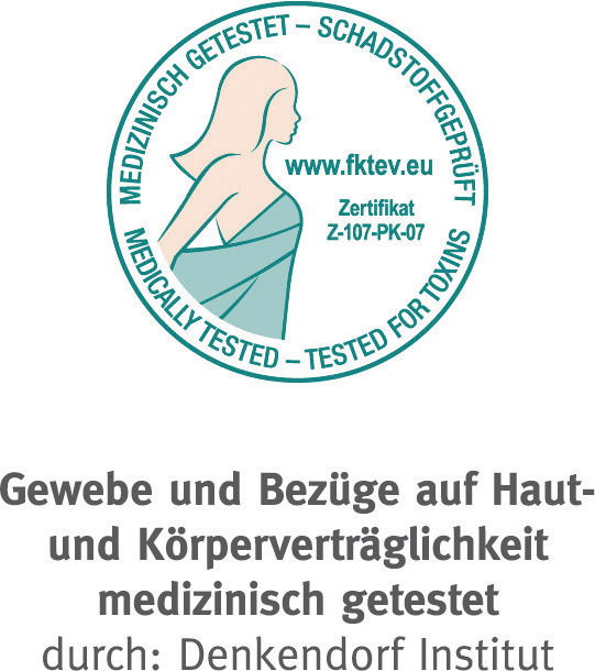 Zertifikat für medizinisch getestete und schadstoffgeprüfte Textilien, Perspektive: Logo mit Text
